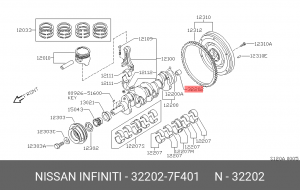 ВТУЛКА КОЛЕНВАЛА 32202-7F401 32202-7F401 NISSAN