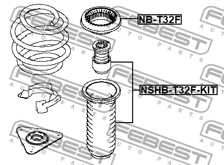 Комплект пылезащитный передний NISSAN X-TRAIL 2014- NSHB-T32F-KIT NSHB-T32F-KIT FEBEST