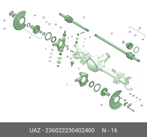 Шайба УАЗ Профи упорная ШРУСа (ОАО УАЗ) 236022230402400 UAZ UAZ