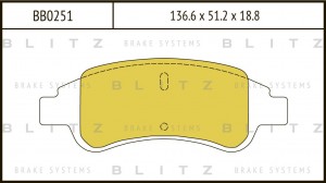 Колодки тормозные дисковые передние CITROEN C4/Berlingo 96-PEUGEOT Partner 00- B BB0251 BLITZ
