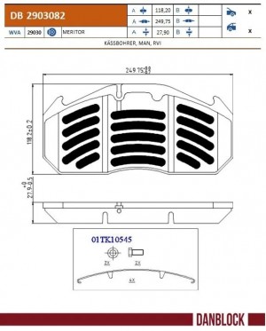 колодки тормозные! c р/к\ MAN DB2903082 DANBLOCK
