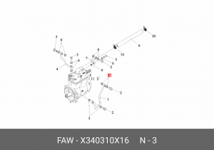 Шайба FAW J7,4180 медная 10x16 OE X340310X16 FAW