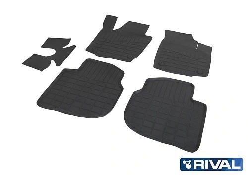 коврики салона!литьевые резина 5 шт.\Skoda Rapid I, II LB 12-20 20>, VW Polo VI  65102001 RIVAL
