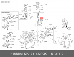 Фильтр топливный HYUNDAI Santa Fe KIA Sorento OE 311122P000 HYUNDAI KIA