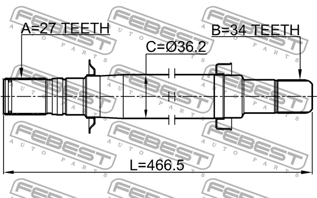 Полуось правая OPEL ANTARA 2006- 1012-CAPRH 1012-CAPRH FEBEST