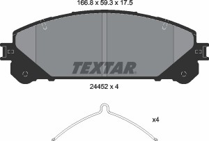 Колодки тормозные TOYOTA Highlander (07-) передние (4шт.) TEXTAR 2445201 TEXTAR