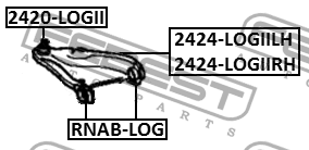 Опора шаровая переднего нижнего рычага NISSAN ALMERA 2012- 2420-LOGII 2420-LOGII FEBEST