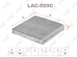 фильтр салона! угольный\ Honda Jazz 1.2/1.4 02> LAC-509C LYNXAUTO
