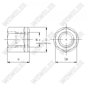 гайка! стремянки M22x2.5 \Scania 4ser C291149 WEWELER
