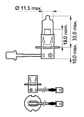 Лампа 12V H3 55W PK22s +30% Premium PHILIPS 12336PRC1 PHILIPS