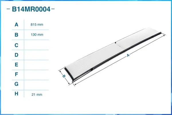 Фильтр салонный пылевой B14MR0004 B14MR0004 CWORKS