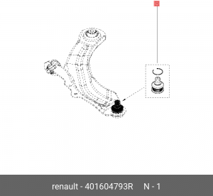 Опора шаровая ЛАДА Largus RENAULT Logan,Sandero,Duster левая/правая OE 401604793R RENAULT