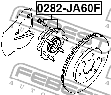 Ступица передняя 0282-JA60F 0282-JA60F FEBEST
