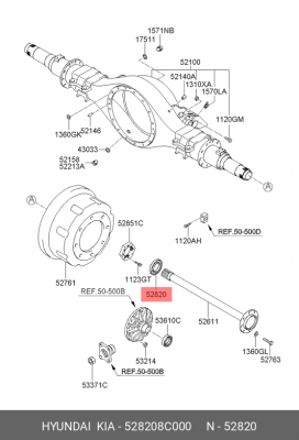 Сальник HYUNDAI UniverseSpaceLuхury/Xpress ступицы задней наружный (75х151х16) O 528208C000 HYUNDAI KIA
