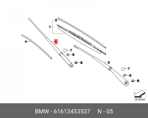 Рычаг стеклоочистителя BMW X3 (E83) (04-) правый OE 61 61 3 453 537 BMW