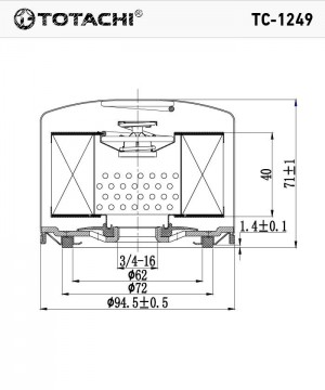 Фильтр масляный TC-1249 TC1249 TOTACHI