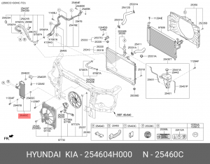 Радиатор масляный HYUNDAI Starex H-1 (07-) охлаждения АКПП OE 254604H000 HYUNDAI KIA