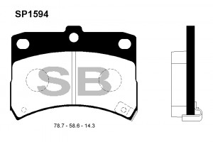 Колодки тормозные DAIHATSU Cuore (98-03) передние (4шт.) SANGSIN SP1594 SANGSIN