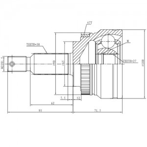 ШРУС наружный KIA Opirus (06-11) ZIKMAR Z87334R ZIKMAR
