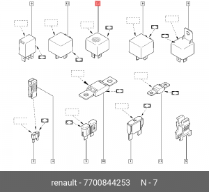 Реле ЛАДА Largus RENAULT Logan (диодное) OE 7700844253 RENAULT