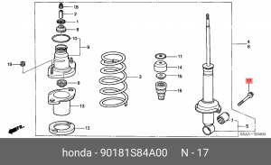 Болт заднего рычага 90181S84A00 90181S84A00 HONDA