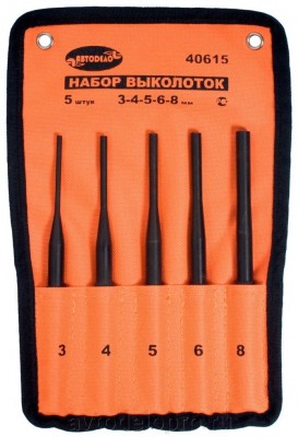 Набор выколоток 3-8мм 5 предметов в сумке АВТОДЕЛО 40615 AVTO DELO