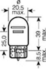W21/5W 12V БЕЗЦОКОЛЬНАЯ ДВУХНИТИЕВАЯ W3X16q 7515 OSRAM