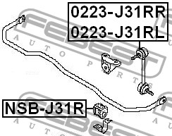 Втулка стабилизатора задняя NISSAN TEANA J31 2003-2008 (26мм) NSB-J31R NSB-J31R FEBEST