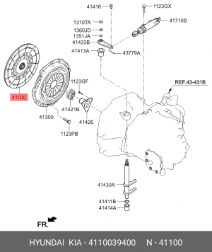 ДИСК СЦЕПЛЕНИЯ 41100-39400 4110039400 HYUNDAI KIA
