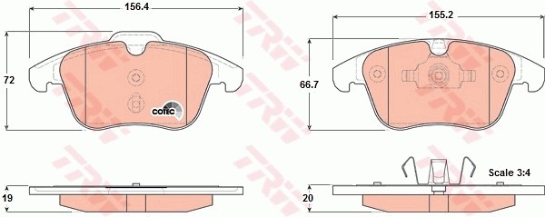 Колодки передние FORD GALAXY, MONDEO IV, VOLVO S60 II, S80 II GDB1683 GDB1683 TRW