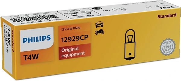 Лампа 12V T4W BA9s PHILIPS 12929CP PHILIPS