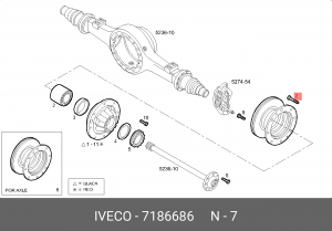 болт колесный!M20x1.5x89\Iveco 7186686 IVECO
