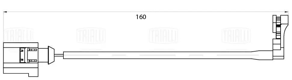 Датчик износа колодок VW Transporter T6 (15-) перед. L=160 (PFS 0132) PFS 0132 TRIALLI