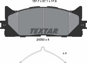 Колодки тормозные TOYOTA Camry V40 (06-) LEXUS ES350 (06-) передние (4шт.) TEXTA 2435001 TEXTAR