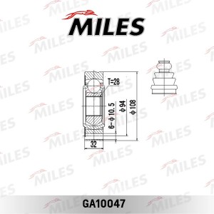 СНЯТ С ПР-ВА ШРУС внутренний VW TRANSPORTER IV 1.9D-2.8 90-03 (GKN 302464) GA100 GA10047 MILES