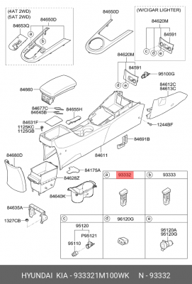 933321M100WK Кнопка подогрева сидения левого Forte / Cerato 933321M100WK HYUNDAI KIA