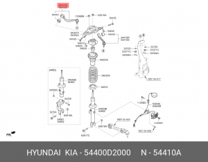 Рычаг подвески HYUNDAI G90 (16-) передней верхний левый OE 54400D2000 HYUNDAI KIA