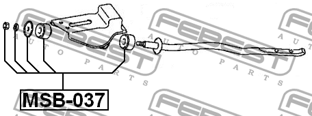 Втулки тяги подвески комплект MITSUBISHI PAJERO MINI H53A/H58A 1998-2012 MSB-037 MSB-037 FEBEST