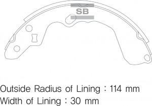 Колодки барабанные Kia Clarus 1.8i &16V без ABS 96-00 SA079 SA079 SANGSIN