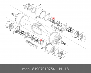 Компенсационная шайба 88X105X0,2-ST2K60 81907010754 MAN