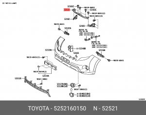 Усилитель бампера 5252160150 Toyota 52521-60150 TOYOTA