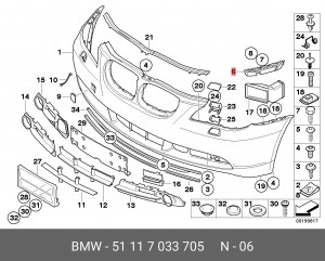 BMW 5-СЕРИЯ E60/E61 (2003>) 51 11 7 033 705 BMW