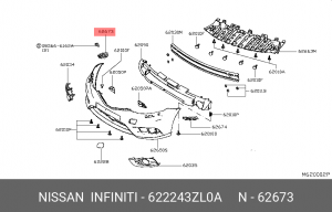 КРОНШТЕЙН КУЗОВНОЙ ( 62224-3ZL0A NISSAN
