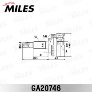 ШРУС наружный NISSAN Almera Tino 2.0 00-03 GA20746 GA20746 MILES