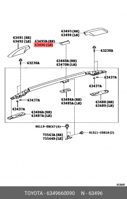 Крышка 6349660090 Toyota 63496-60090 TOYOTA