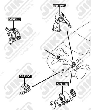 Опора двигателя передняя MITSUBISHI PUTLANDER 02-06 AT MI23034 MI23034 JIKIU