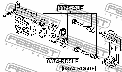 Ремкомплект суппорта тормозного переднего HONDA ACCORD 09-12 0375-CUF 0375-CUF FEBEST