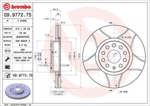 Диск тормозной Brembo MAX 09.9772.75 09977275 BREMBO