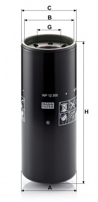 Фильтр масляный CUMMINS ENGINES/H=294.0мм Вкручиваемый WP 12 300 MANN FILTER