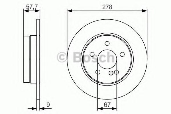 0 986 479 S96 диск тормозной задний!\ MB W204/S204 1.8i/2.0CDi 07> 0 986 479 S96 BOSCH